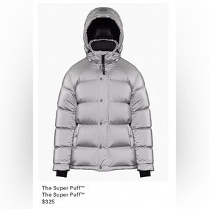 Super Puff Hi-Vis French Reflective Goose Down Puffer Jacket - Silver
